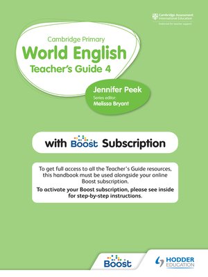 cover image of Cambridge Primary World English Teacher's Guide Stage 4 with Boost Subscription